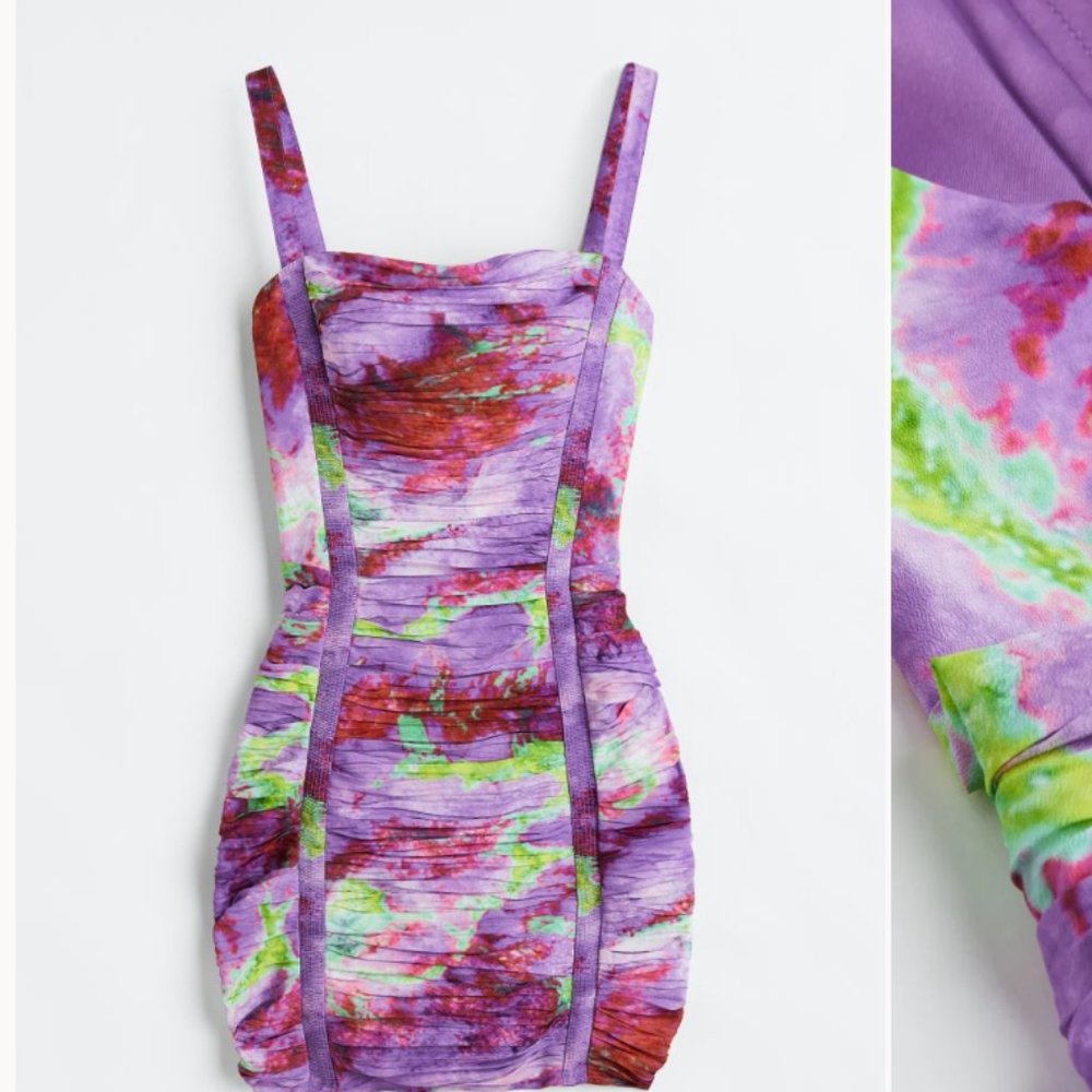 H&M Gathered Crêped Mini Dress